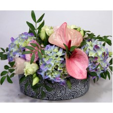 Flowers with hydrangeas and famings